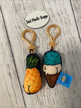 Brian Cook Art Butts on Things Bag Clip On Plushies - Taco & Ice Cream